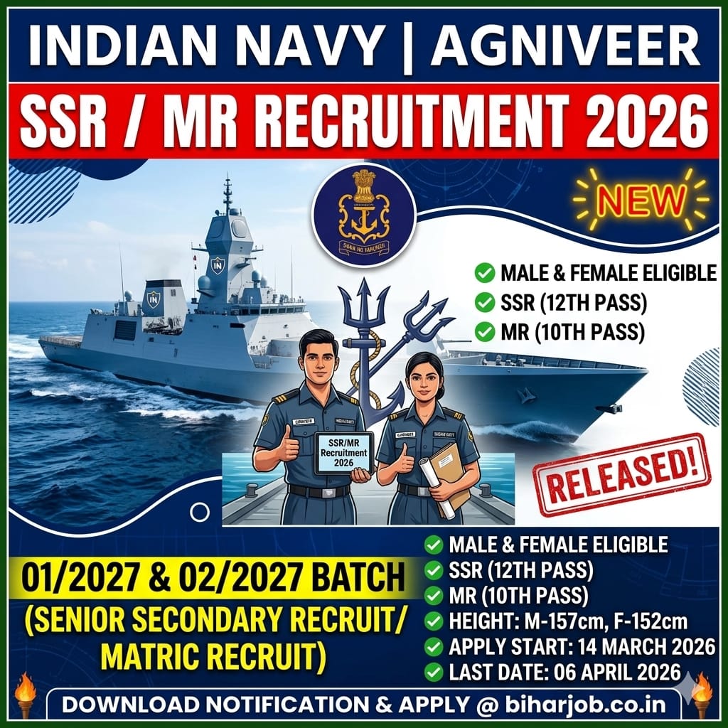 You are currently viewing Indian Navy Agniveer SSR/MR Recruitment 2026: 01/2027 Batch Online Form