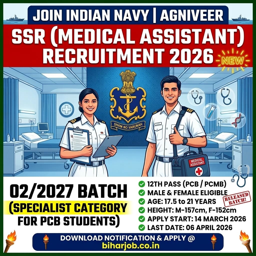 You are currently viewing Indian Navy Agniveer SSR Medical Assistant Recruitment 2026: Online Form Out