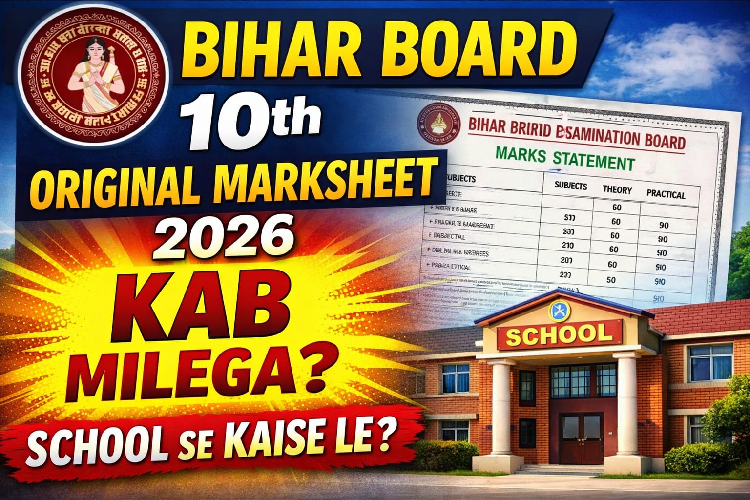 You are currently viewing Bihar Board 10th Original Marksheet 2026 Kab Milega –  Full Details