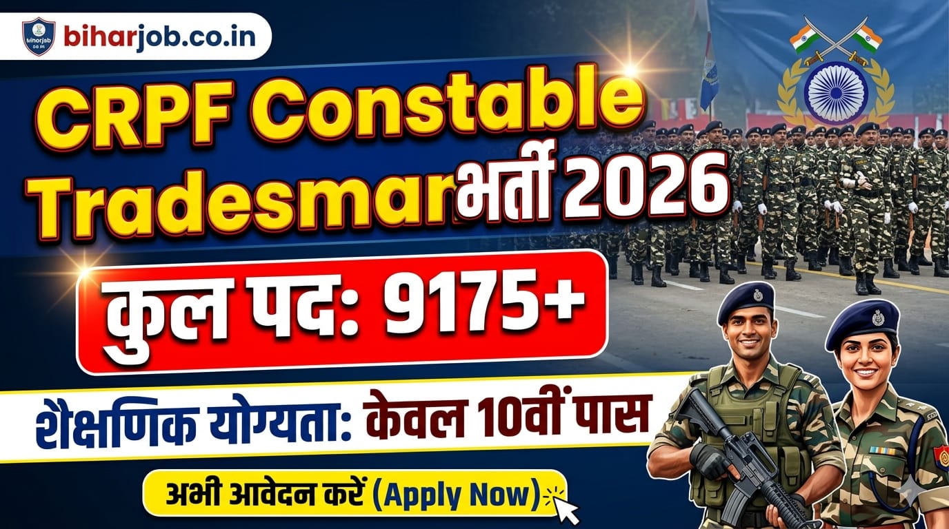 You are currently viewing CRPF Tradesman,Technical & Pioneer Recruitment 2026