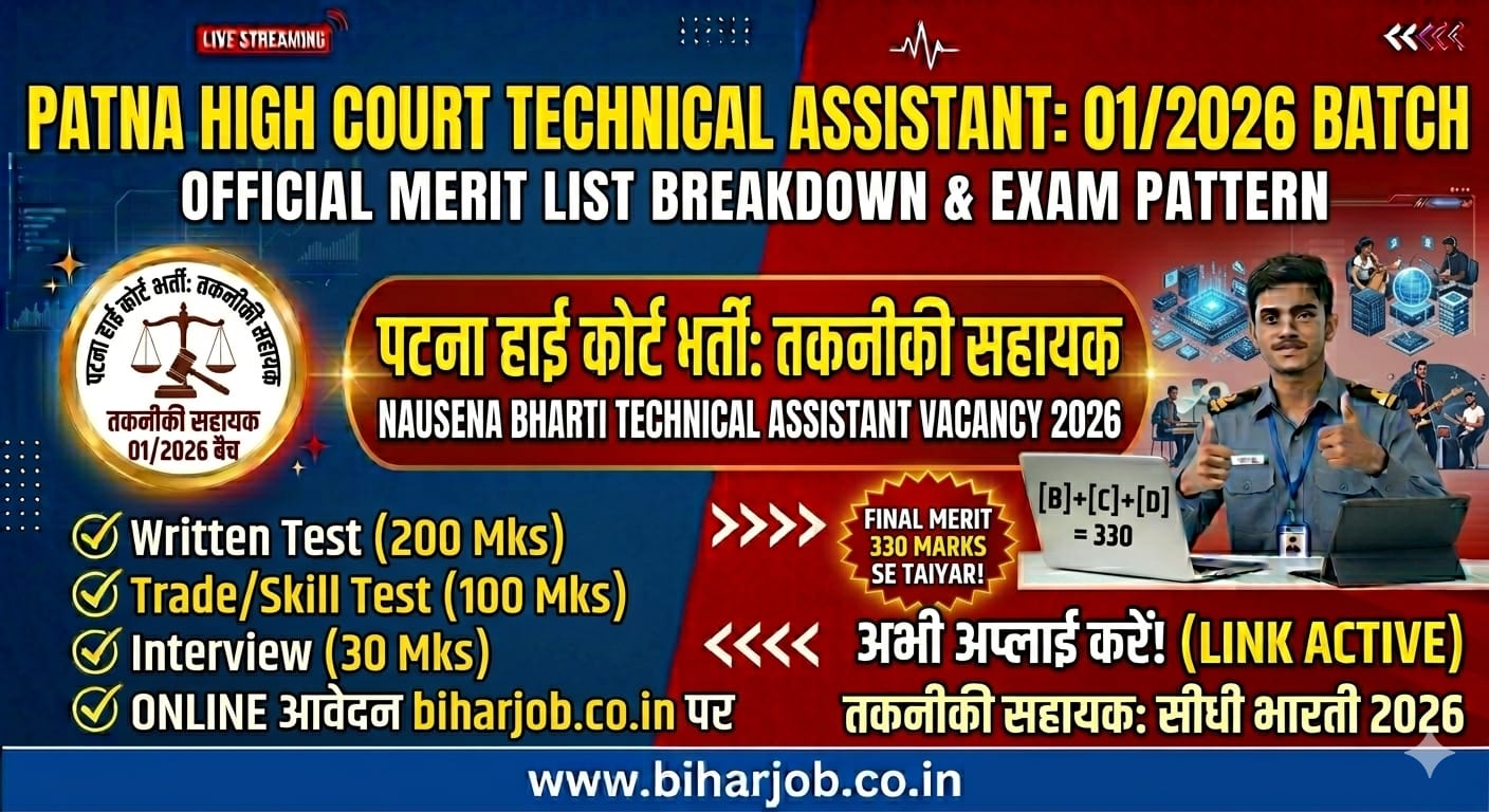 You are currently viewing Patna High Court Technical Assistant Recruitment 2026: 53 Posts Online Form Out