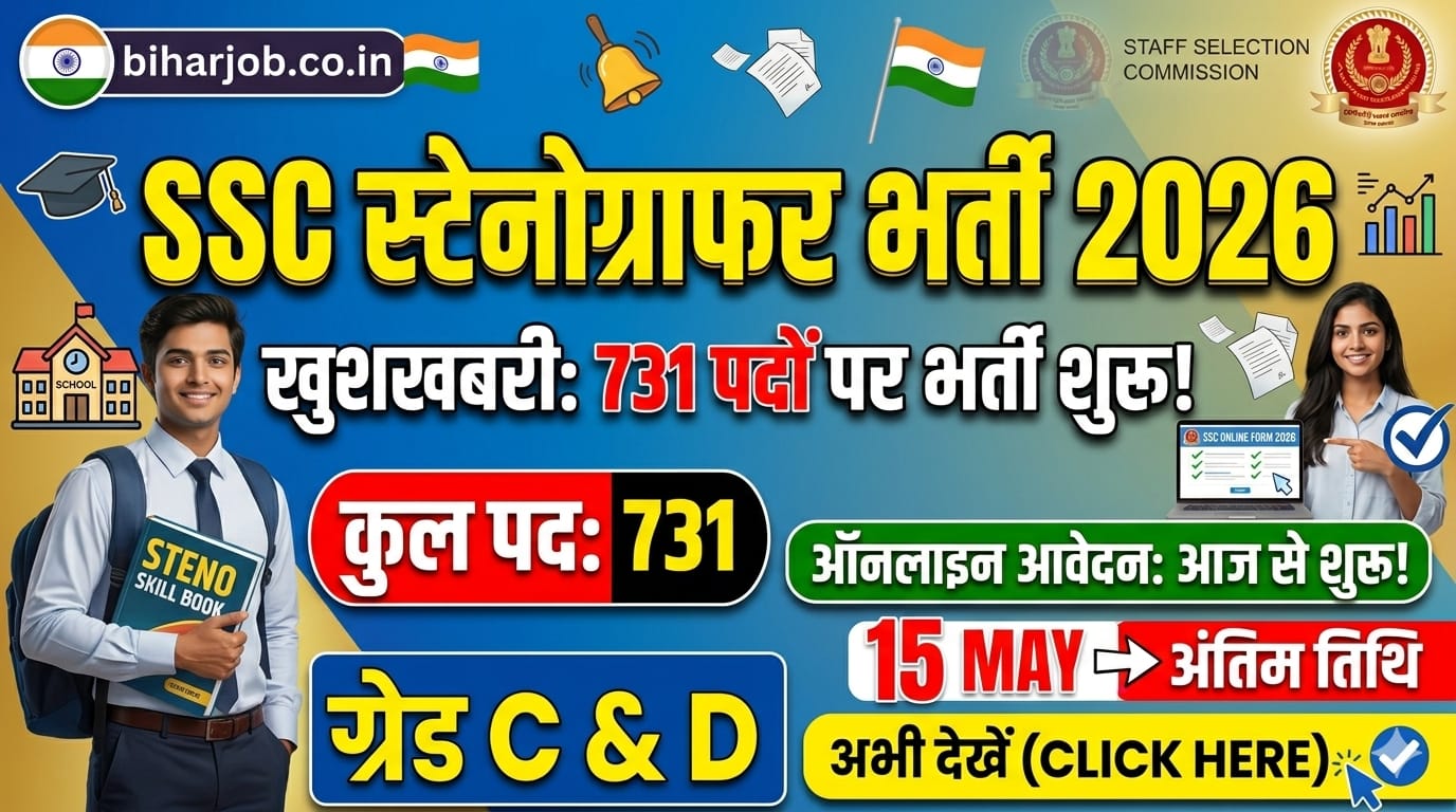 You are currently viewing SSC Stenographer Grade C & D Recruitment 2026: 731 पदों पर भर्ती