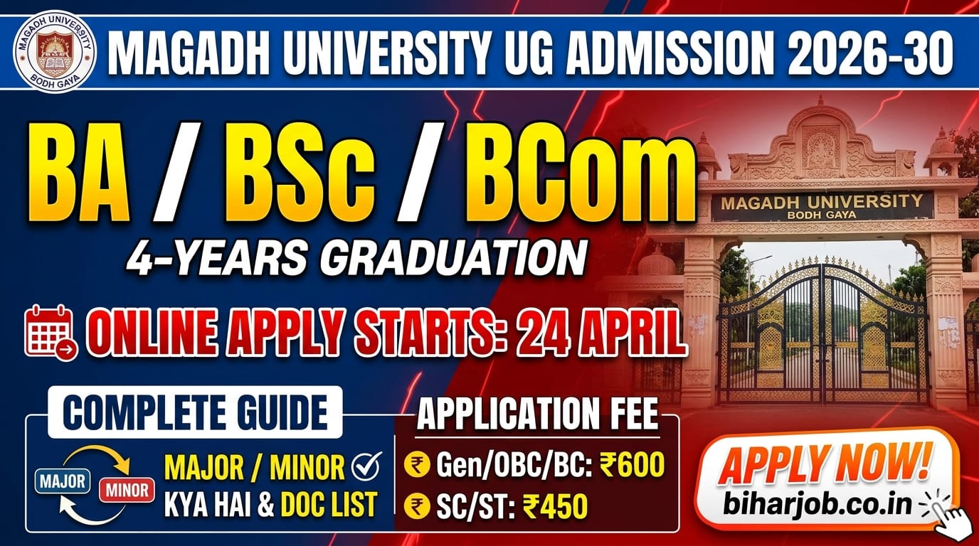 You are currently viewing Magadh University UG Admission 2026-30: Online Application Form (Started), Major & Minor Subjects Guide
