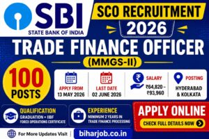 Read more about the article SBI Trade Finance Officer Vacancy 2026 Apply Online for 100 Posts For SBI SCO Recruitment